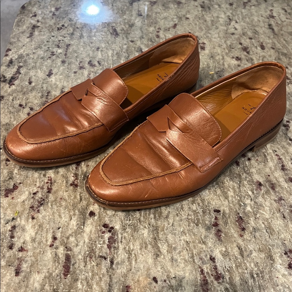 Aquatalia Brown Leather Loafers - Picture 2 of 6